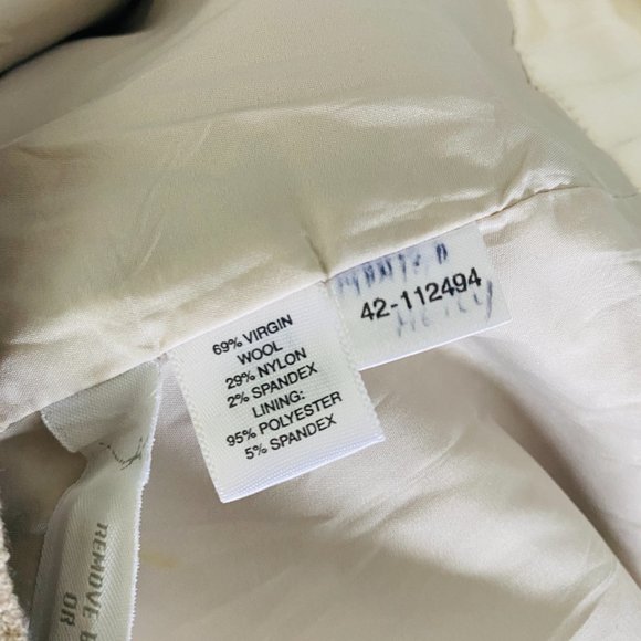 Ann Taylor Beige Neutral Wide Leg Wool Pants Sz 6 - Picture 9 of 12